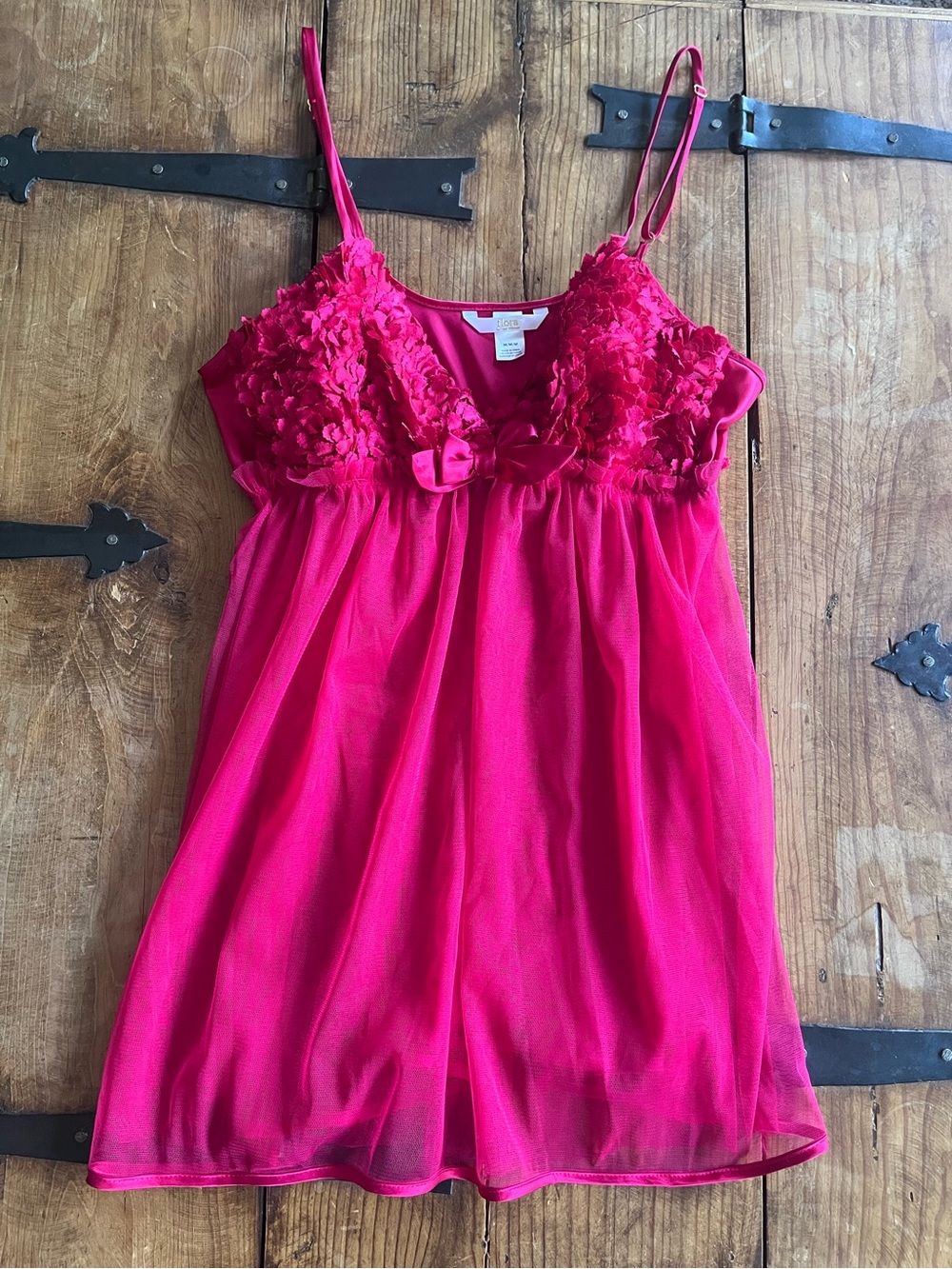 Flora Nikrooz Hot‎ Pink Floral Mesh Chemise